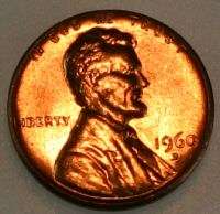 Lincoln Cent 1960 D LD Uncirc Red BU Penny US Coins  