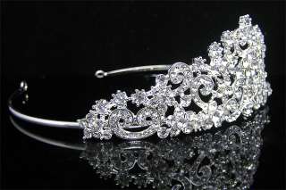Wedding/Bridal crystal veil tiara crown headband CR197  