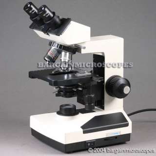 Compound light microscope for use with viewing biological specimens on 