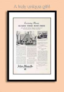 1929 Johns Manville Asbestos Roof Shingles vintage ad  