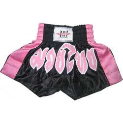 Muay Thai Womens Black/ Pink Kickboxing Shorts  