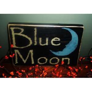  BLUE MOON Shabby Country Chic CUSTOM wood plaque sign Home Decor 