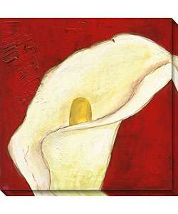 Laura Gunn Calla Lily on Deep Red I Canvas Art  Overstock