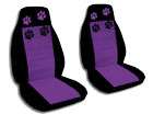 cute car seat covers black purple w paw prints