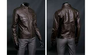 Premium Dark Brown Mens Rider Leather Jacket US Size M  