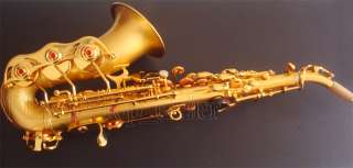 Curved Soprano Saxophone 24 K Satin Gold Plated Sax New  