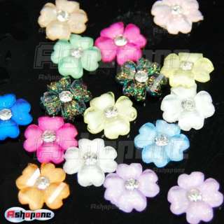 20x Acrylic Flower Rhinestones For 3D Nail Art Tips Decorations  