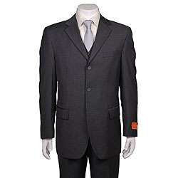 Vincenzi Mens Charcoal Grey 3 piece Suit  Overstock