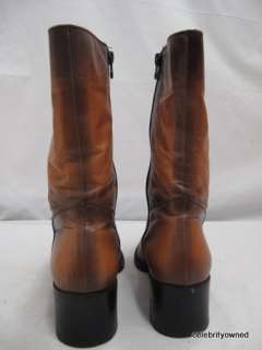 Rocco P. Orange/Brown Distressed Cowboy Boots 37.5  