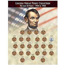   Years of Lincoln Wheat Penny Collection (1934 to 1958)  Overstock