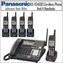 Panasonic KX TG4500 Cordless Phone with 4 Handsets  