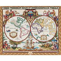 Olde World Map Counted Cross Stitch Kit  