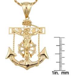 14k Gold over Silver 24 inch Mariners Cross Necklace  Overstock