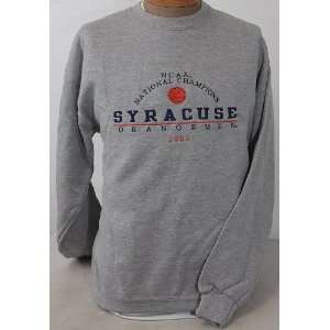 New Large NCAA National Champions Syracuse Orange Men 2003 Gray Crew 