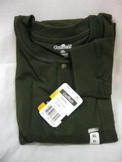   K128 Mens Long Sleeve Workwear Henley Shirt Green Mens XL  