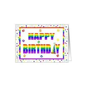   87 Years Old Happy Birthday Rainbow Hat & Letters Card: Toys & Games