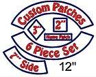 piece custom embroidered patch set rockers name square side