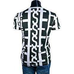 Diesel Mens Black/ White Print T shirt  Overstock