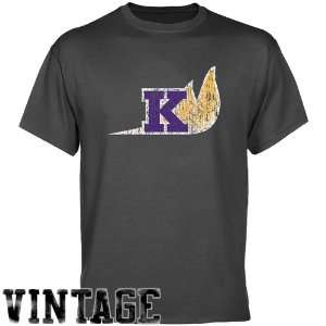Knox College Prairie Fire Charcoal Distressed Logo Vintage T shirt 