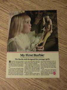 1980 FIRST BARBIE ADVERTISEMENT GIRL DOLL AD LADY MOM  