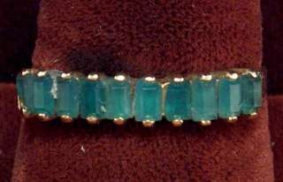 Vintage 14KT Gold Ring Baguette Cut Emeralds 10 8pt  