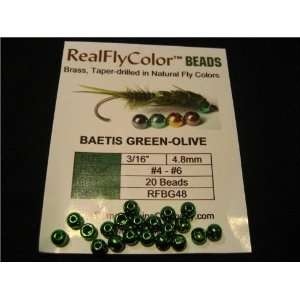  Real Fly Color Beads Baetis Green/Olive