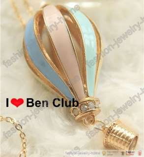 Fashion crystal fire balloon Necklace pendant  