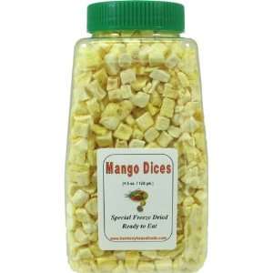 Harmony House Foods Freeze Dried Mango, dices (4.5 oz, Quart Size Jar 