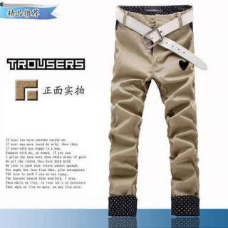 Korean Stylish Mens Plaid Roll UP Slim Casual Straight Pants 3 Colors 