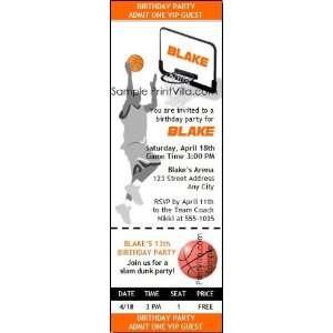  Basketball Birthday Party Ticket Invitation Health 