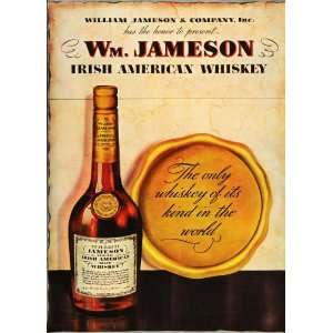 1936 Ad William Jameson Whiskey Alcohol Distillery Art   Original 