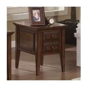   Hilborne Two Drawer End Table Burnished Cherry 92009