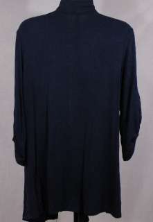 NEW Olivia Moon Womens 3/4 Sleeve Wrap Cardigan Navy Size Medium 