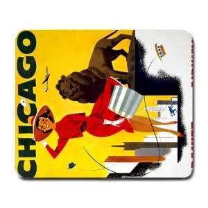 vintage travel poster chica Mousepad Mouse Pad Mouse Mat