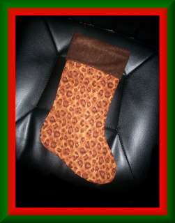 Handmade Christmas Stocking ~ Brown Leopard Print  