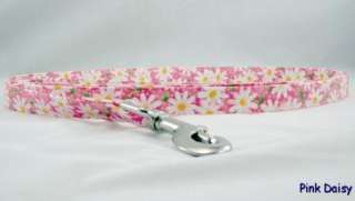 Bright Pink Daisy Dog Collar or Leash  
