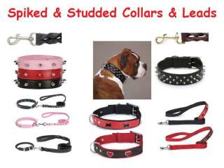 SPIKED & STUDDED COLLARS & LEADS for Dogs   Free Shipping in US & CA 