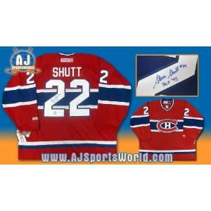 STEVE SHUTT Montreal Canadiens SIGNED Hockey JERSEY   Autographed NHL 