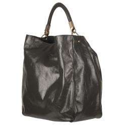  Saint Laurent Roady Grey Patent Leather Hobo Bag  Overstock