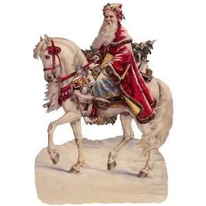  Large Victorian Santa on Horse Scrap ~ Germany