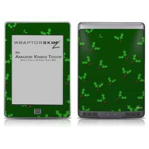   Kindle Touch Skin   Christmas Holly Leaves on Green 