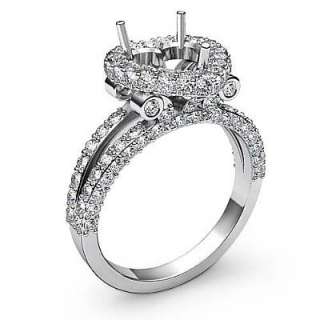 Diamond Ring Heart Semi Mount Pave 14k W Gold s4.5 Engagement 