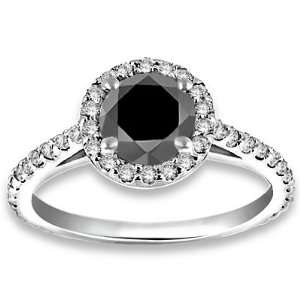  1.64 ctw 14k WG AAA Solitaire Black Diamond with White 
