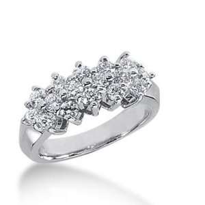14K Gold Diamond Anniversary Wedding Ring 16 Round Brilliant Diamonds 