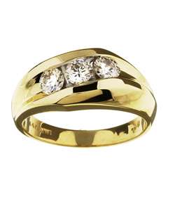 14k Gold Mens 1ct TDW Diamond Ring (K, SI1)  