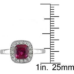 10k Gold Created Ruby and Diamond Accent Ring  Overstock