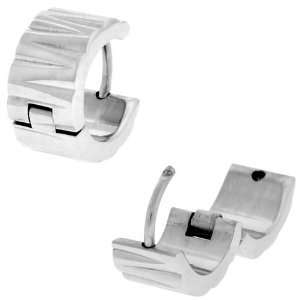  Inox Jewelry 316L Stainless Steel Huggy Earrings: Jewelry