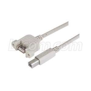  USB Type A Coupler, Female Bulkhead/Type B Male, 0.3M 