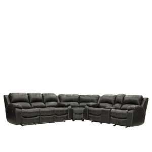  Bryant Black Leather 3pc Sectional Recliner Sofa