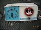 1960s  70s Mickey Mouse Clock Radio, Works Good